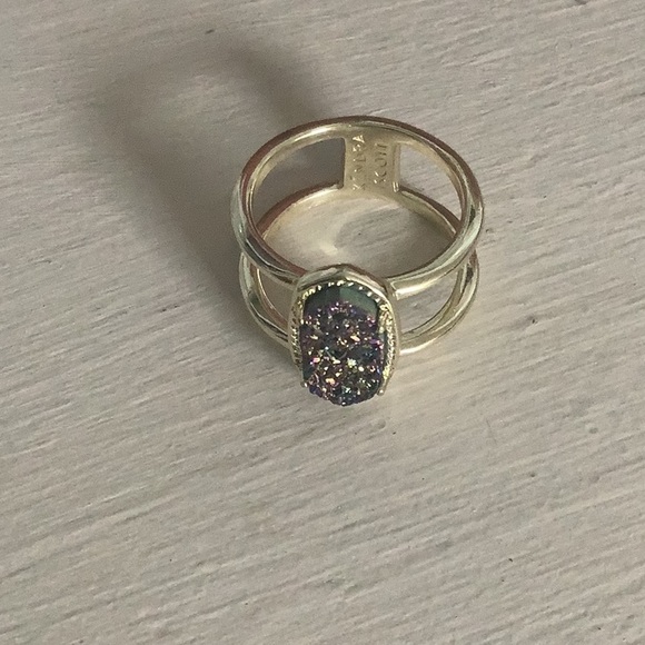 Kendra Scott NWOT Elyse Muti-Colored Drusy Ring. Gold - Picture 2 of 8